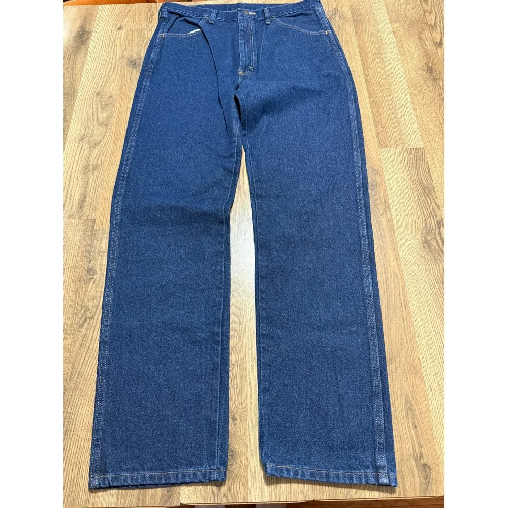 Rustler Regular Fit Jeans Mens 35x34 Blue Adult Straight Leg Denim Excellent